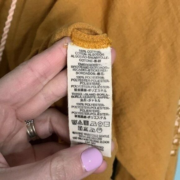 Free People Notting Hill Embroidered Peasant Top NWT - Picture 8 of 9